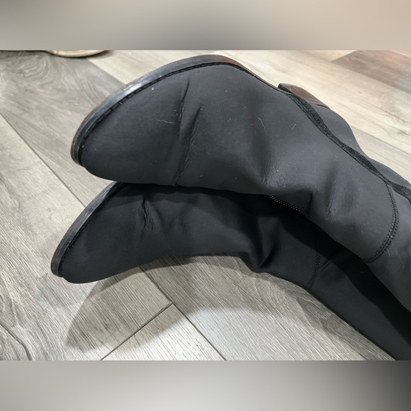 Donald J Pliner 7.5 Tall Textile Zipper OverTheKnee BLK Boots w leather soles - Picture 9 of 16